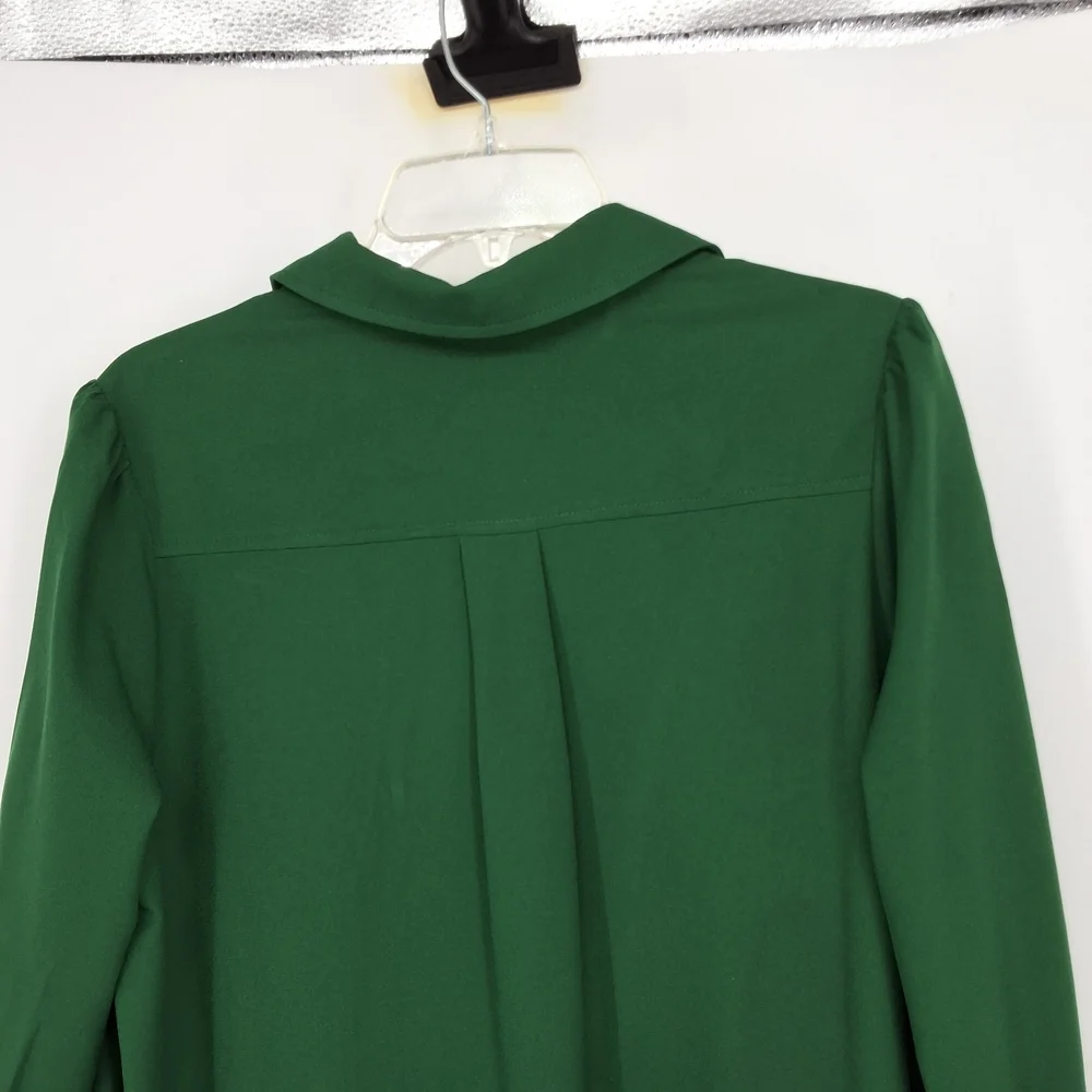 Tuckernuck Medium Green Ruffle Hem Shirt Dress - Picture 7 of 8